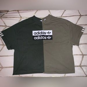 Adidas crop top in olive green